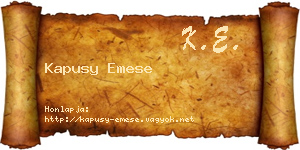 Kapusy Emese névjegykártya