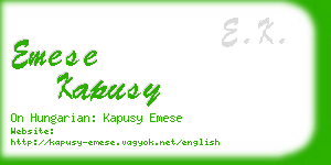 emese kapusy business card
